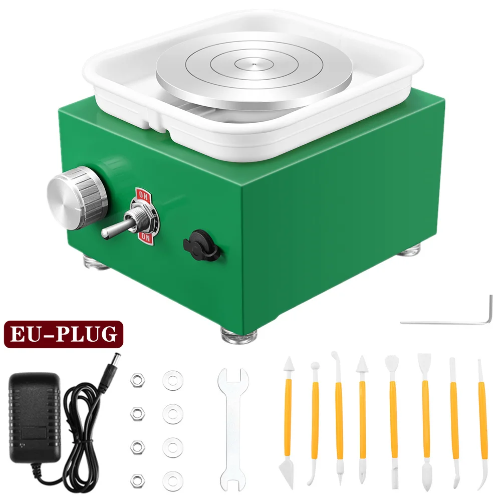 Electric Pottery Wheel Machine with Turntable+Sculpting Kit, DIY