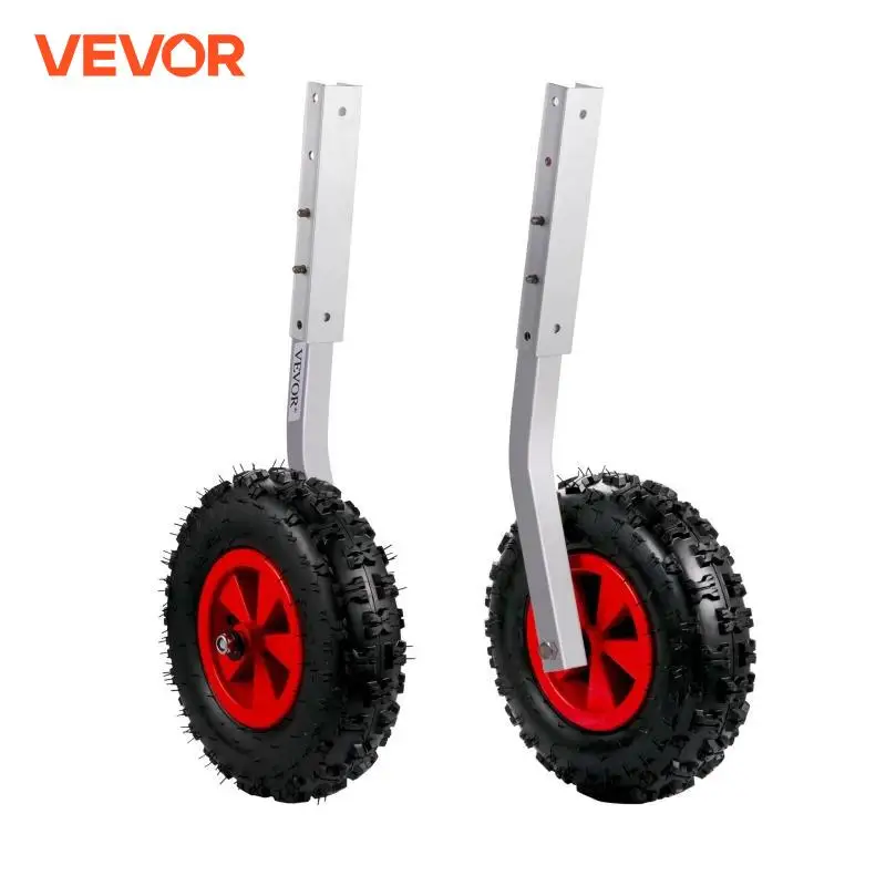 VEVOR 2Pcs Inflatable Boat Launching Wheel 227 KG Weight Load Capacity Aluminum Frame 31CM Diameter Rubber Tire Ship Moving Tool-animated-img