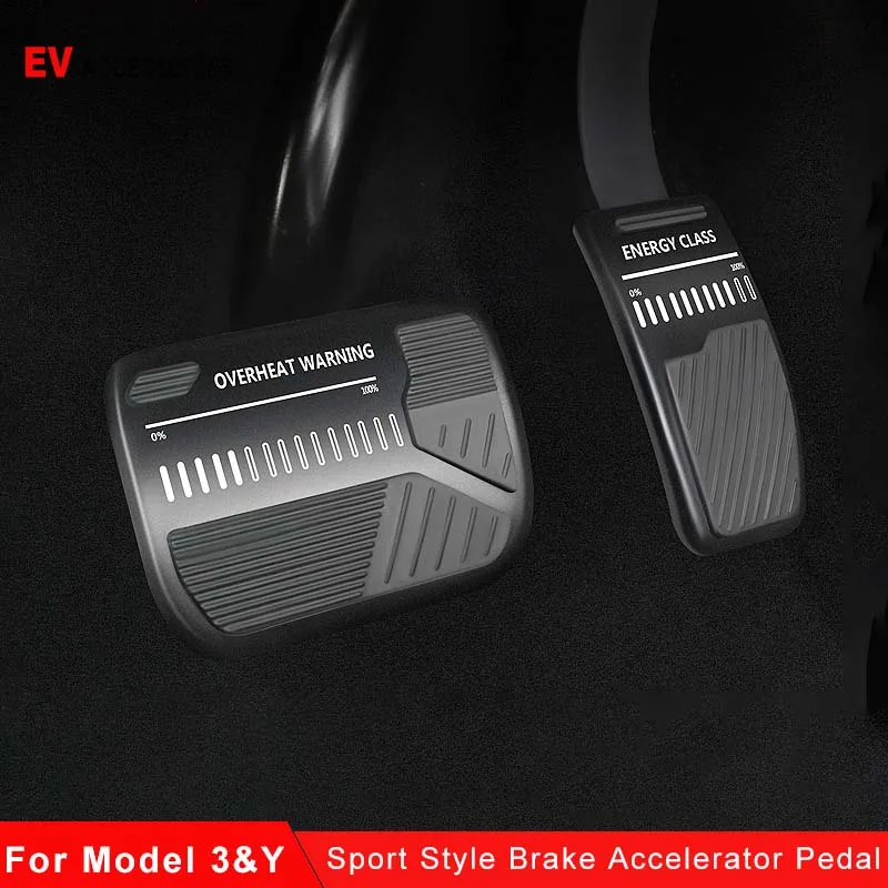 For 2021-2023 Tesla Model 3 Model Y Accessories Car Pedal Cover Sports Non-slip Aluminum Alloy Acceleration Brake Pedal-animated-img