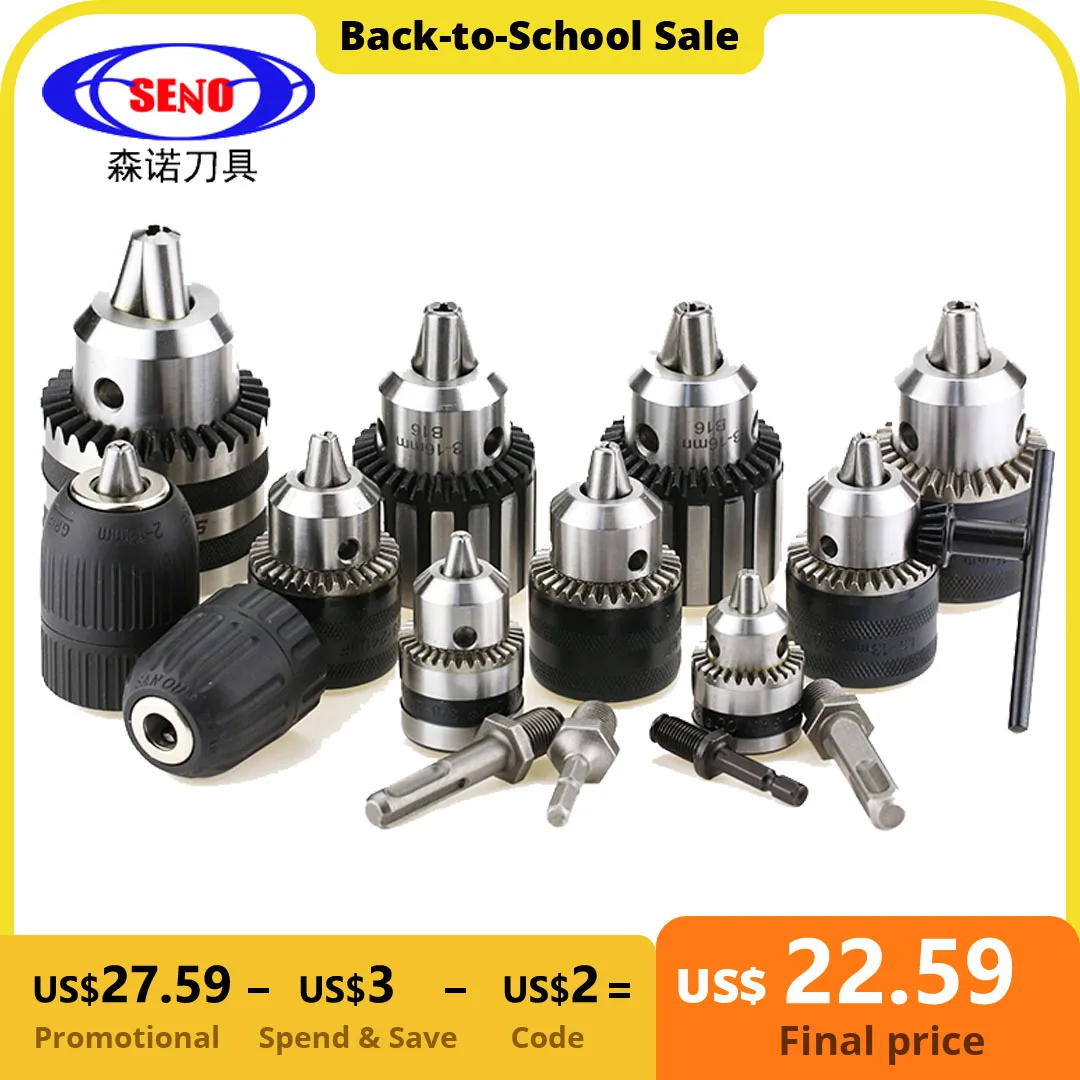 1.5-13mm Converter 1/2-20UNF Key Drill Chuck Thread Quick Change Adapter  SDS 1/4 Hex Impact Driver Wrench Bit Connecting Rod