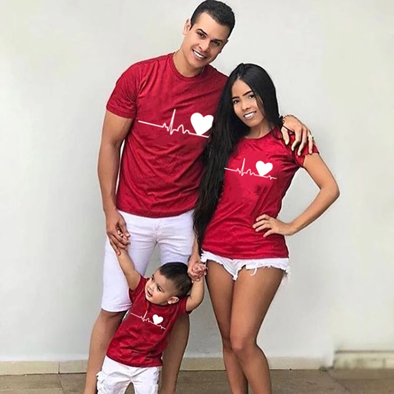 My Family Clothing Sets Summer Short Sleeve Clothes Fashion Family Look Mother And Daughter Mon Dad And Baby Mother Kids T-Shirt-animated-img