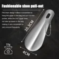 10cm Easy Carry Mini Black Shoehorn Metal Durable Stainless Steel Portable Fashion Key Ring Shoe Horns Accessories  Aid Tool preview-2