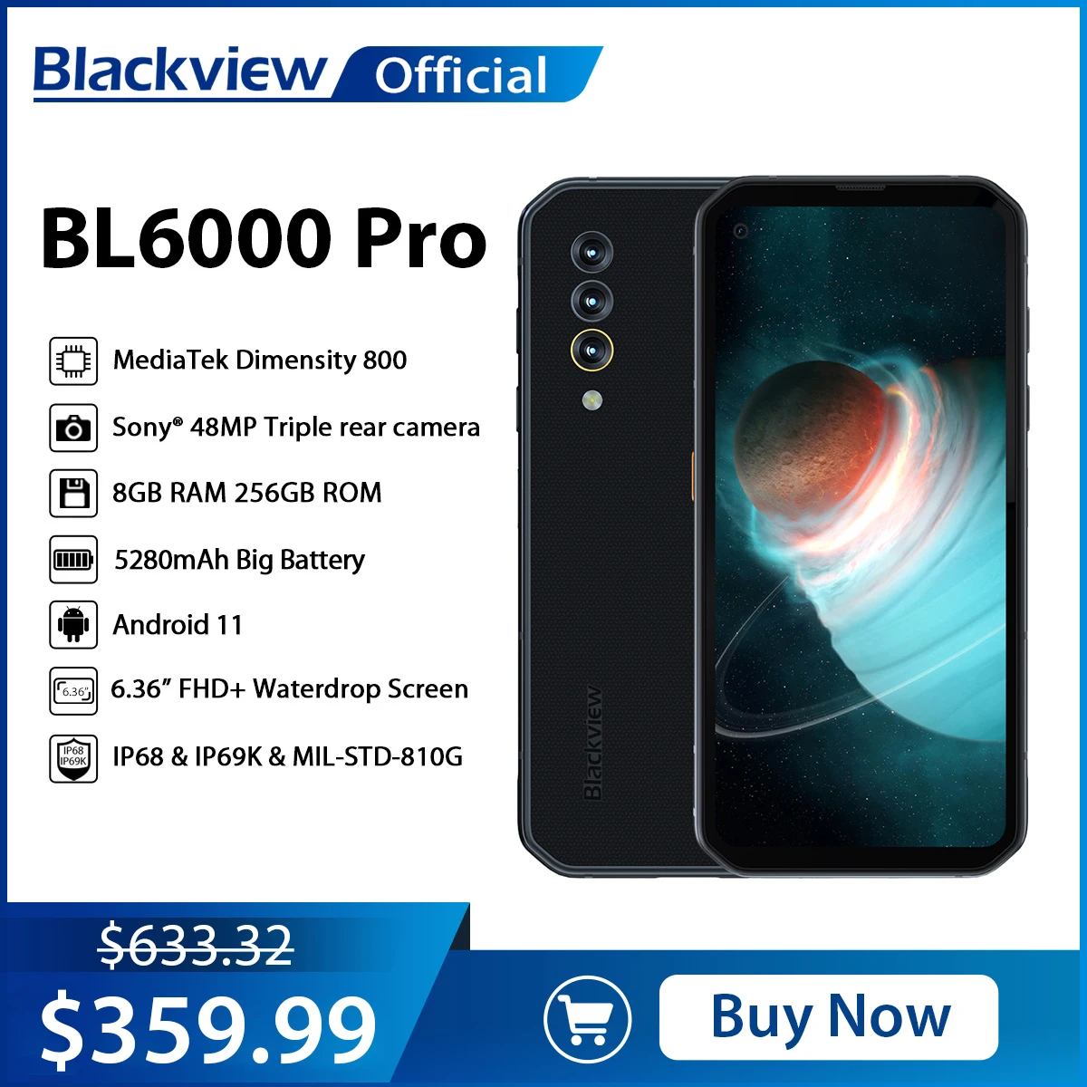 [World Premiere] Blackview A96 12GB 256GB, 8GB 256GB, 6.5''120Hz 2.4K  Display, Android 13 Helio G99,48MPCameras, Global Version