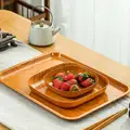 10PCS Japanese-style Plastic Dish Multifunctional Simple Imitation Wood Grain Bone Spitting Dish Household Food Grade Fruit Bowl preview-4