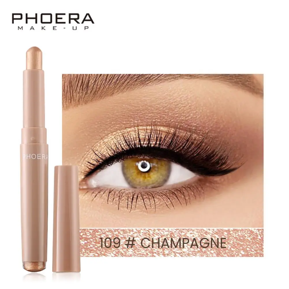 2pcs PHOERA 10 Colors Pearlescent Eyeshadow Stick Shimmer Long Lasting Waterproof Eyeshadow Pencil Eye Makeup Beauty Cosmetics-animated-img