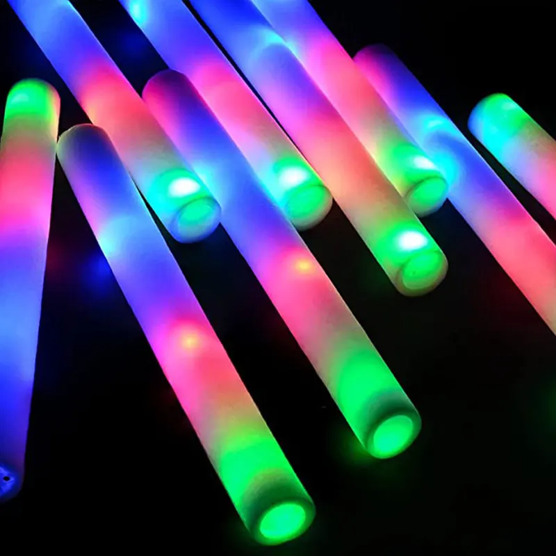 10/20/30pcs Glow Foam Sticks RGB LED Glow Sticks Light Up Cheer