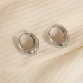 Vintage Chunky Stainless Steel Hoop Earrings For Women Fashion Simple Round Circle Simple Earrings Party Jewelry Holiday Gifts preview-3