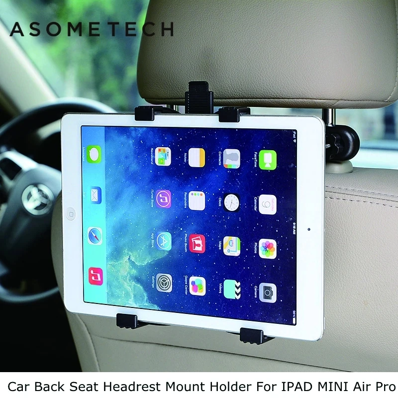 ASOMETECH Car Back Seat Headrest Mount Holder For iPad 2 3/4 Air 1 2 ipad mini 1/2/3/4 SAMSUNG Mipad 2 Tablet PC Stands Bracket-animated-img