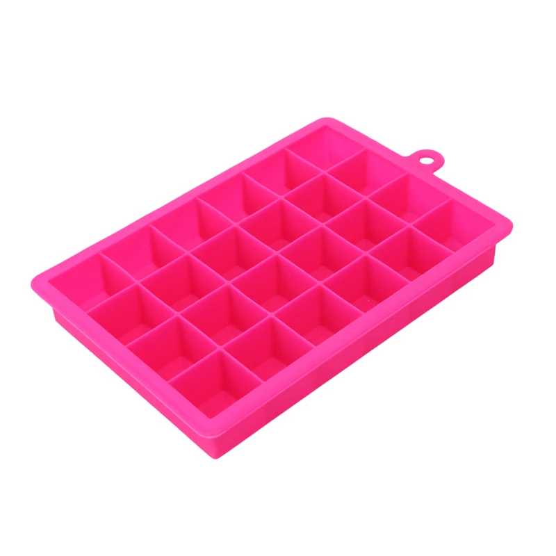 Venlohome 24 Ice Cube Tray Food Grade Silicone Ice Cube Maker Mold With Lid  For Ice Cream Chocolate Party Whiskey Cocktail Drink