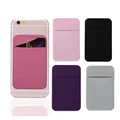 1PC Fashion Elastic Cloth Cell Phone Card Holder Mobile Phone Wallet Case Credit ID Card Holder Adhesive Sticker Pocket