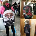 Witch Black Cat Print / 666 Baphomet Backpack Men Women Witchcraft / Voodoo  Doll Shoulder Bags Teenager Children