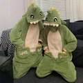 Adults Animal Onesies Pajamas Women Winter Thicken Warm Plush Sleepwear Cosplay Cartoon Dinosaur Flannel Jumpsuits Mens Clothes preview-1