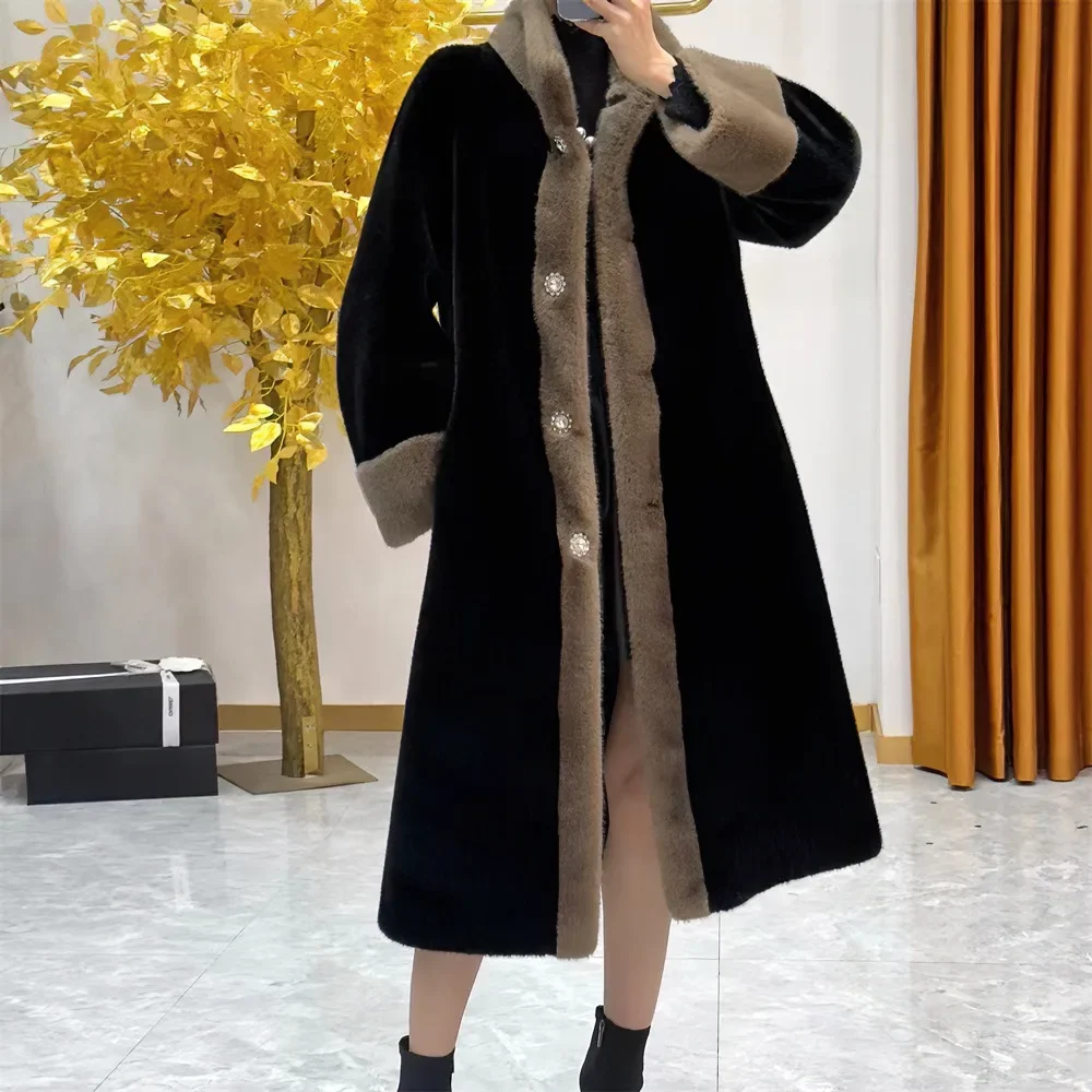 Trendy Thickened Mink Fur Jacket Women's 2023 Autumn/winter Elegant Socialite Style Warm Fashionable Cardigan-animated-img