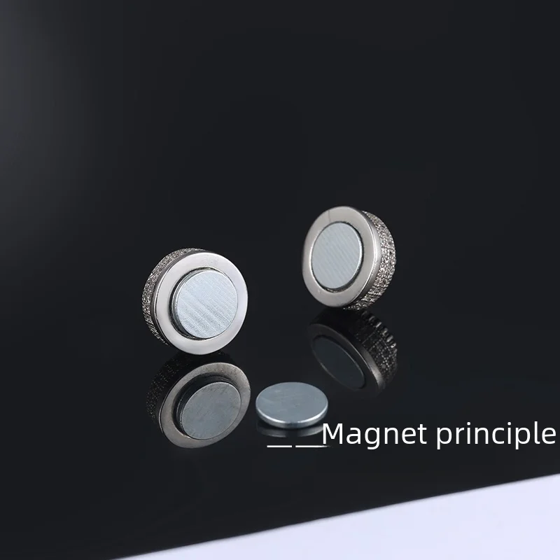 High-end Feel Magnetic Stud Earrings For Men Women No Piercing Required Painless Zirconia Fashion Accessory preview-3