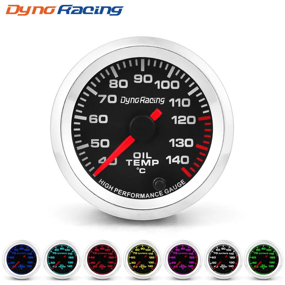 Dynoracing 2'' 52mm 12V Oil Temp Gauge Celsius 7 Colors Pointer Oil temperature meter With Stepper Motor-animated-img