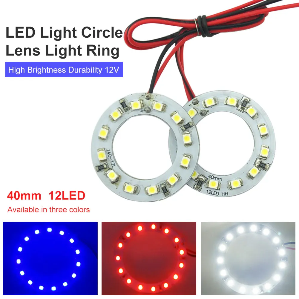 LED Ring Light Circle 40mm LED Angel Eye Aperture Ambient Light White Red Blue High Brightness Car Angel Eye Headlight Lamp-animated-img