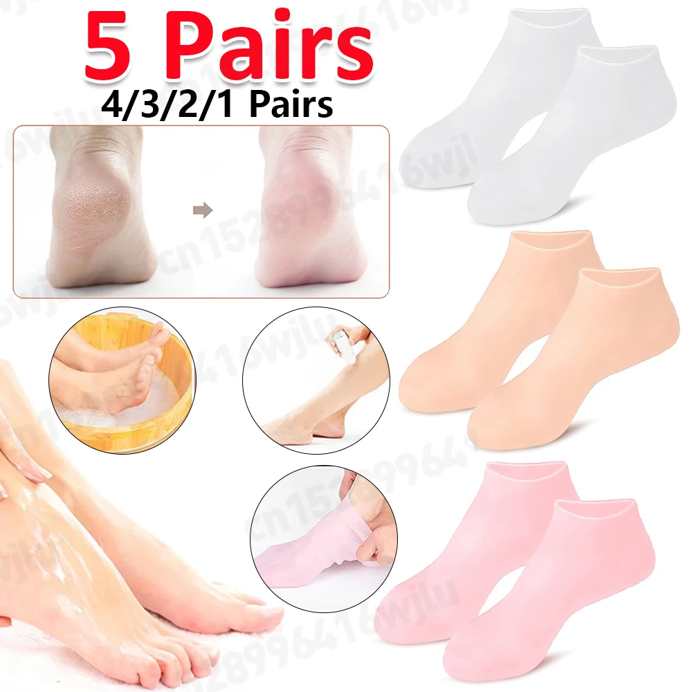 Silicone Socks Foot Spa Moisturizing Gel Sock Exfoliating and Preventing Dryness Cracked Foot Skin Care Anti Cracking Sock-animated-img