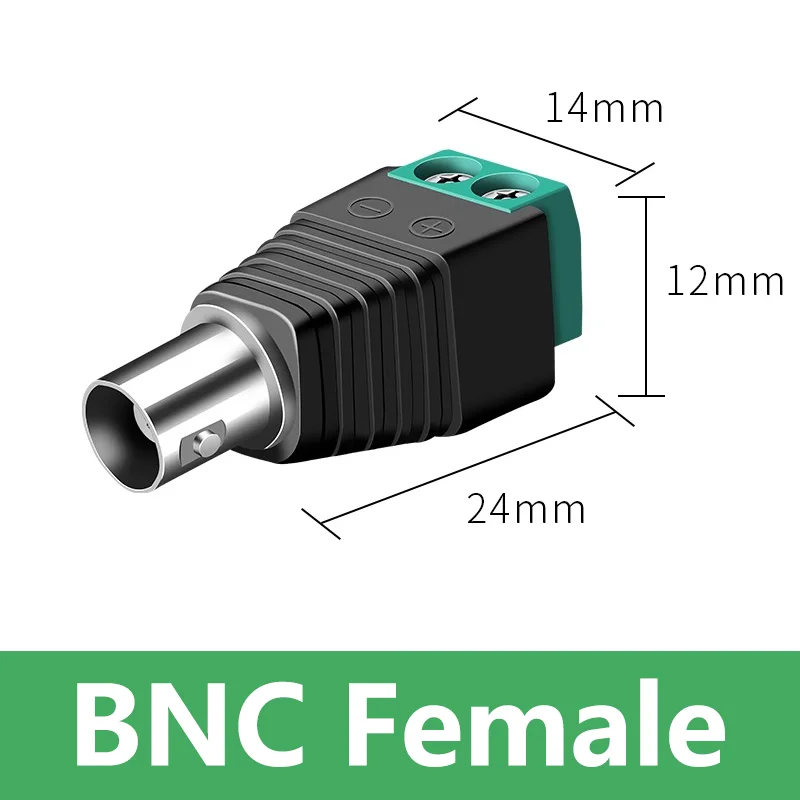 5/20/100PCS Female Mini Coax BNC Plug UTP Video Balun Connector BNC Plug DC Adapter For CCTV Surveillance Camera-animated-img