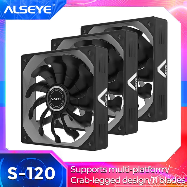 ALSEYE Cooler PC Fan 4Pin 12V 120mm PWM Fan Cooling (3pieces/lot) 1200RPM Silent Case Fans-animated-img