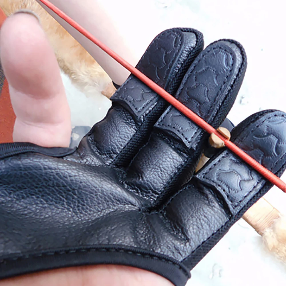 3 finger leather gloves