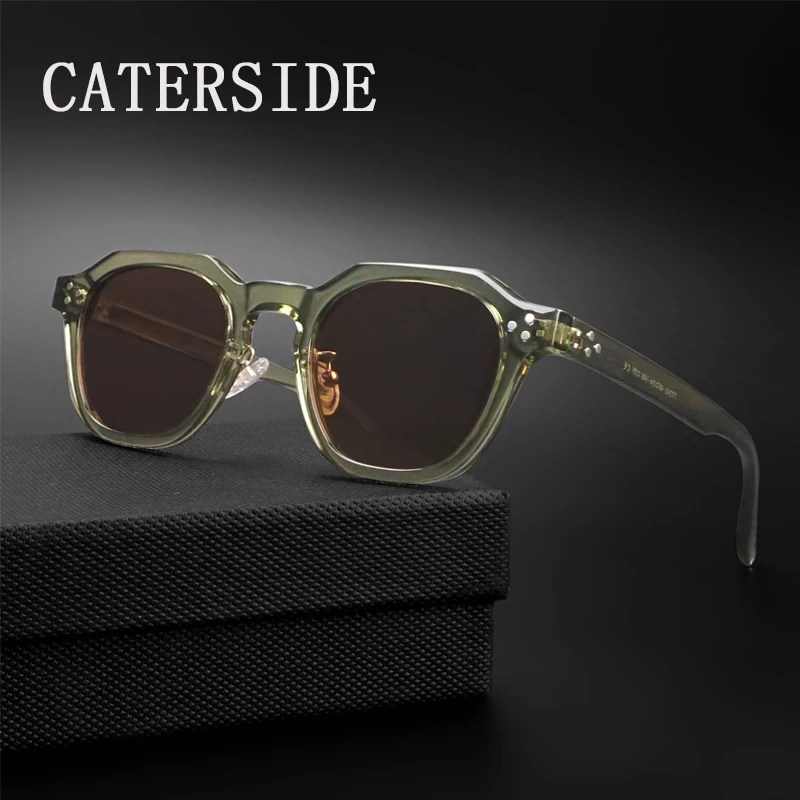 Caterside Retro Polarized TR90 Frame Men Sunglasses Fashion Polygon Women Sun Glasses Outddor High Quality Travel UV400 Eyewear-animated-img