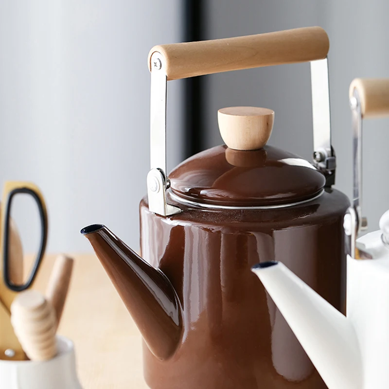 wood handle tea kettle