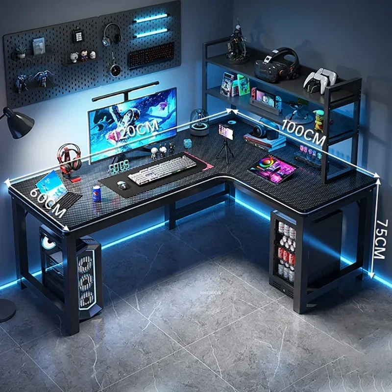 European Corner Computer Desks Home Desktop E-sports Table Double Desk Modern Bedroom Desk Workbench Internet Cafe Gaming Desk A-animated-img