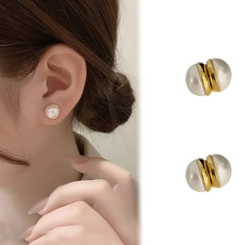 Fashion Without Pierced Magnetic Ear Clip Earrings For Women Shiny Crystal Zircon Pearl Ear Bone Clip Earring Wedding Jewelry-animated-img