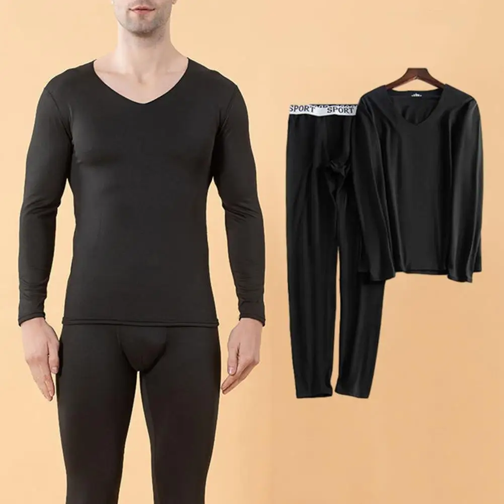Man Winter Thermal Underwear Set Face Sanding Double Warmth Slim Body and  High Elasticity Comfortable and