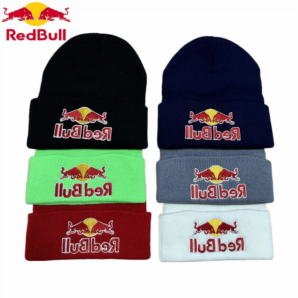 New Fashion 6 colors Red Bull High Quality Knitted Hat for Women and Men Casual Beanie Hat Cap Winter Soft Warm Caps Unisex-animated-img