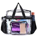 PVC Women's Bags Lunch Bag Portable Large Capacity Waterproof Travel Wash Bags Transparent Shoulder Crossbody Handbag for Women preview-4