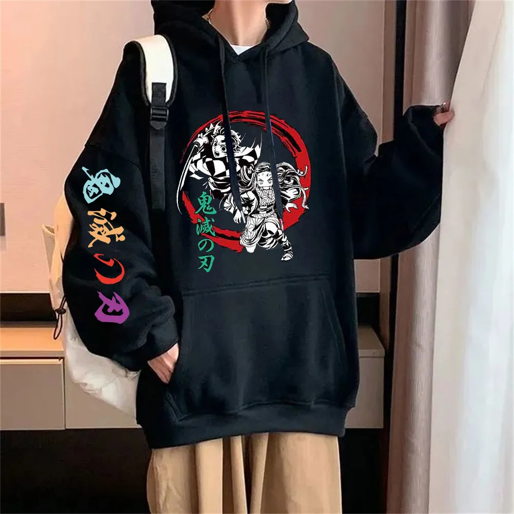 Anime Hoodie Demon Slayer Hoodies Men Women Sweatshirts Harajuku Oversized Sweatshirt Pullover Streetwear Hip Hop Clothing