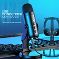 Haomuren USB Microphone for PC Mac Gaming Recording Stream Podcast, Computer Condenser Mic with Phone Adapter Headphone Output