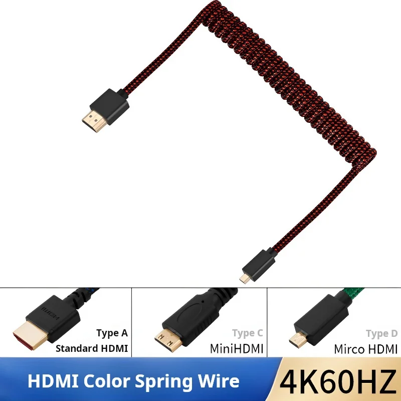 HDTV To Mini Micro Slr Camera Astro Monitor 4k Hd Telescopic Spring Wire-animated-img