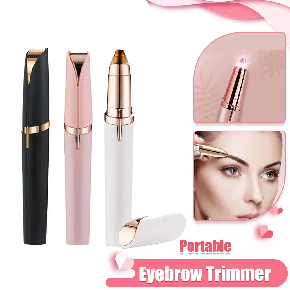 Electric Eyebrow Trimmer Women's Shaver Portable Mini Hair Remover Eyebrow Shaper Shaver Body Face Shaving Machine Beauty Tools-animated-img