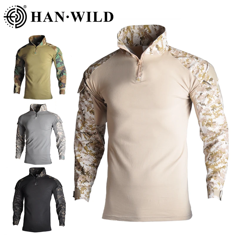 Softair Tactical Shirt Combat Long Sleeve Wear Resistnat Hiking Shirts Cargo CP Airsoft Paintball Men Clothing Climb Clothes-animated-img