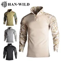 Softair Tactical Shirt Combat Long Sleeve Wear Resistnat Hiking Shirts Cargo CP Airsoft Paintball Men Clothing Climb Clothes