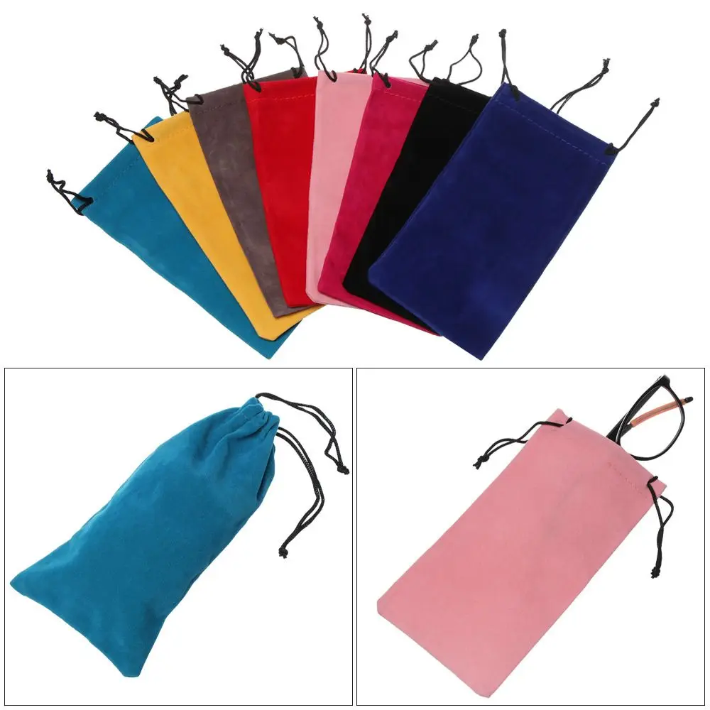 Portable Solid Color Optical Glasses Case Sunglasses Bag Glasses Cloth Bags Eyeglasses Pouch Drawstring Pouch Bags-animated-img