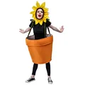 Halloween Flower Pot Costume for Adults Cosplay Women s Sunflower Costume with Headpiece for Garden Theme Party Sunflower preview-2