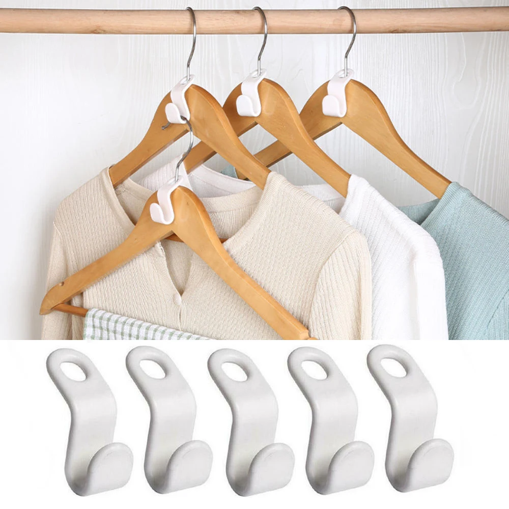Clothes Hanger Connector Hooks Hanger Triangles Closet Extender Clips Heavy  Duty Space Saving Cascading Clothes Hanger Hooks