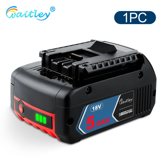 Waitley 18V 6Ah Rechargeable Li-ion Battery For Bosch 18V Power tool Backup  6000mah Portable Replacement BAT609 Indicator light