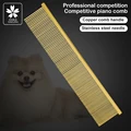 Beautician Special Piano Comb Gold Hairy Cat And Dog Comb Straight Teddy Beauty Comb Floating Hair For Modeling