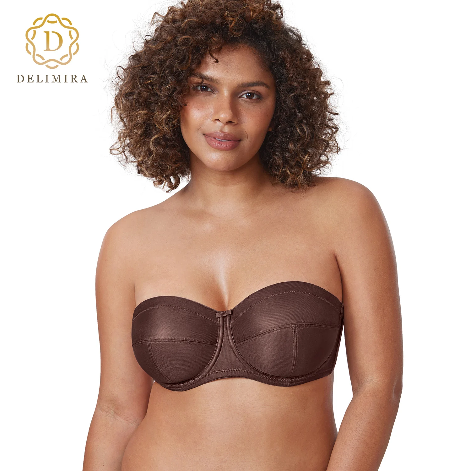 Delimira Women's Strapless Bra Silicone Plus Size Large Invisible No  Padding Underwire Ultra Support Convertible Bras D E F