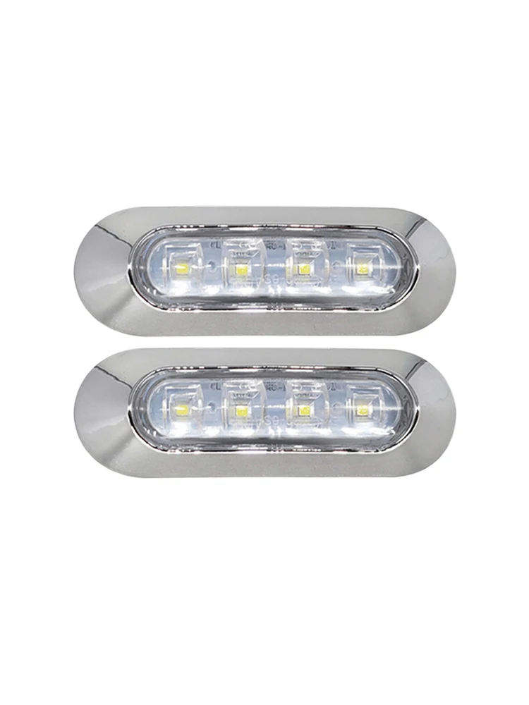 2PCS LED Marine Boat Courtesy Light 12-30V 6LED Waterproof Boat Interior Transom Light Side Marker White Light Yacht Accessory-animated-img