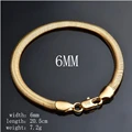 8 Inch 20cm 18k Gold Bracelet 4/6/8/10mm Sideways Chain Bracelet For Women Man Wedding Engagement Jewelry Gifts preview-2