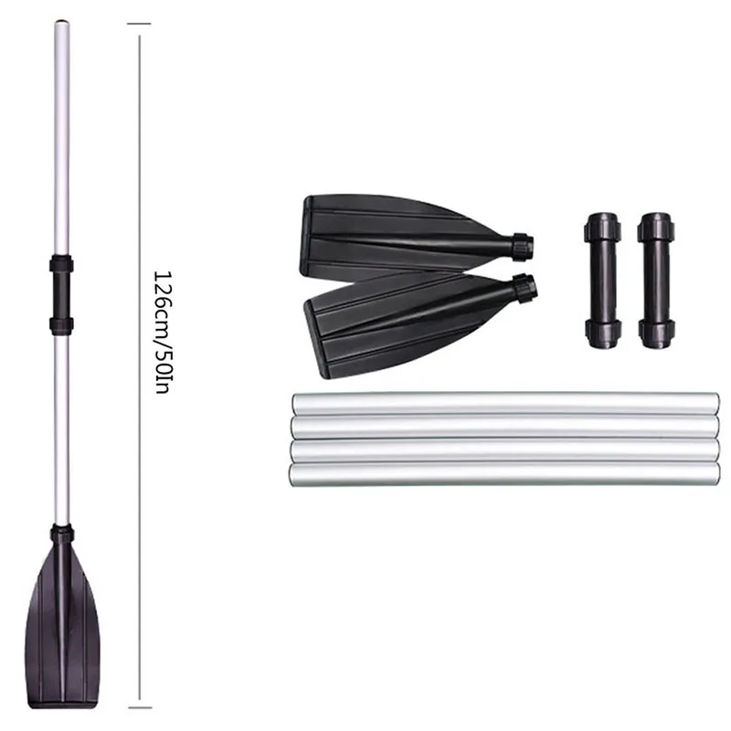 2 Pcs Aluminum Alloy Detachable Float Afloat Oars Fitting Boat Rafting Paddle Canoe Oar Boat Paddle Blade Leaf Oar Replacement-animated-img