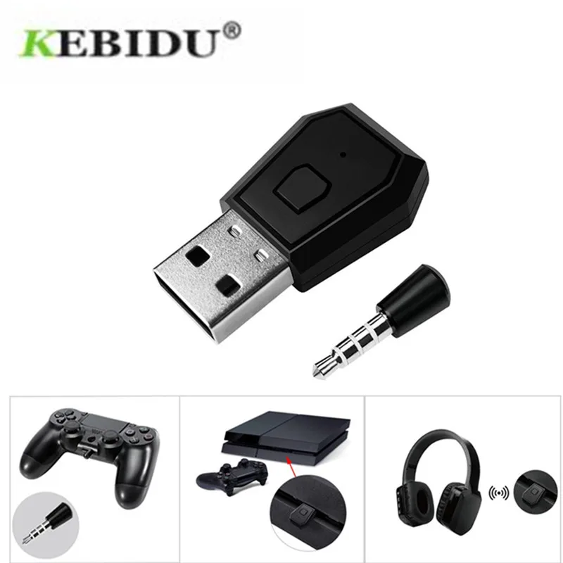 KEBIDU Bluetooth 4.0 Headset Dongle USB Wireless Adapter Receiver For PS4 Stable Performance For Bluetooth Headsets-animated-img