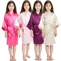 Toddler Girl Nightgown Satin Teenage Red Pink Silk Kimono Spa Bath Robe for Girls Wedding 3 to 4 5 6 7 8 9 10 11 12 13 14 Years preview-1