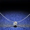 Andara 1ct Moissanite Diamond S925 Sterling Silver Invisible Transparent Fishing Line Clavicle Chain Necklace Women's Jewelry preview-1