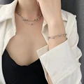 EILIECK New Fashion Stainless Steel Metal Multi-layer Stacking Chain Necklace Bracelet For Women Fashion Waterproof Jewelry Set preview-4